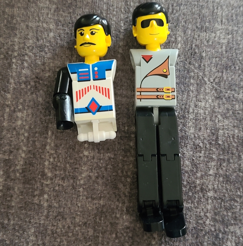 Lego Technic Figures Lot, Mechanic, Race Care Driver Vintage, Partial Builds